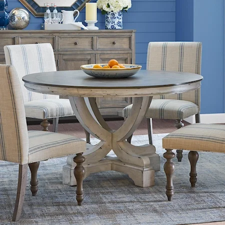 Two-Tone Pedestal Table